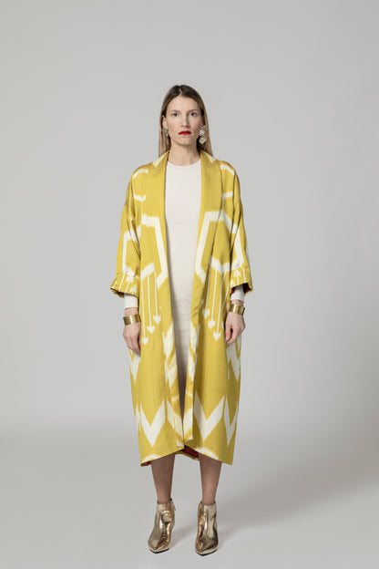 IKAT OVERSIZE COAT Arrow Saffron
