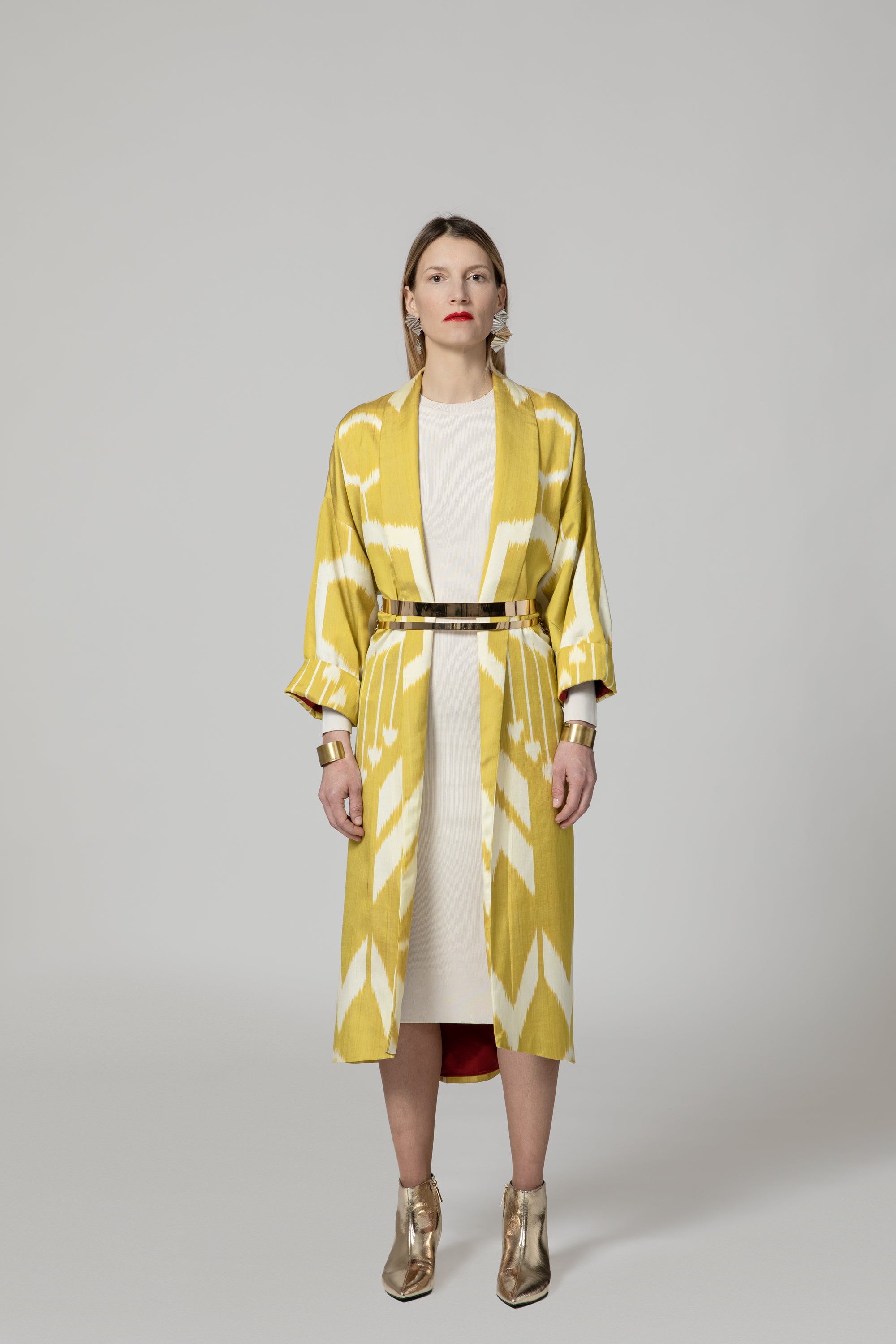 IKAT OVERSIZE COAT Arrow Saffron