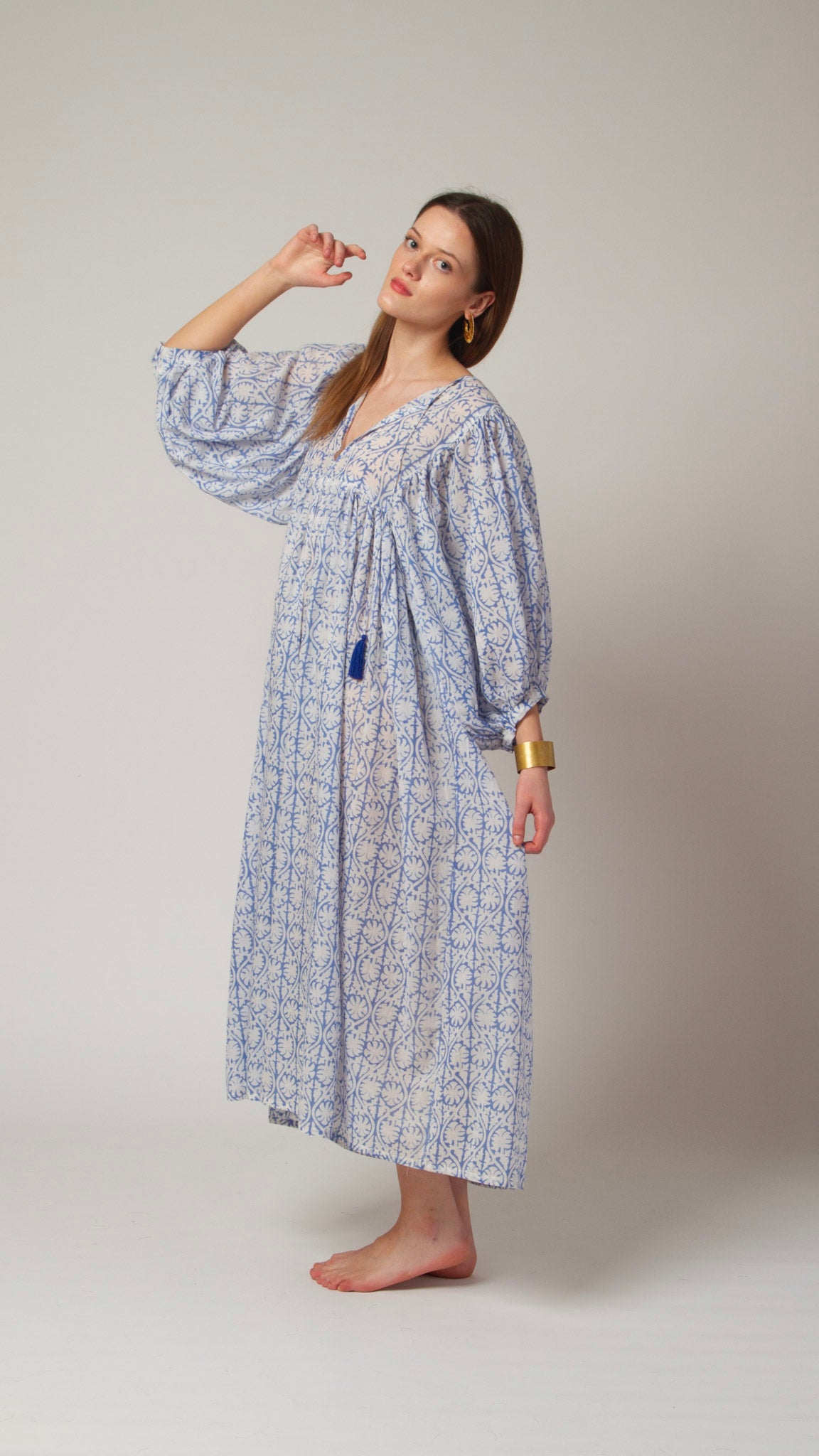 MAXI DRESS HANNAH Greek Blue