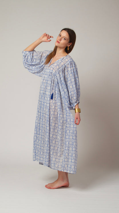 MAXI DRESS HANNAH Greek Blue