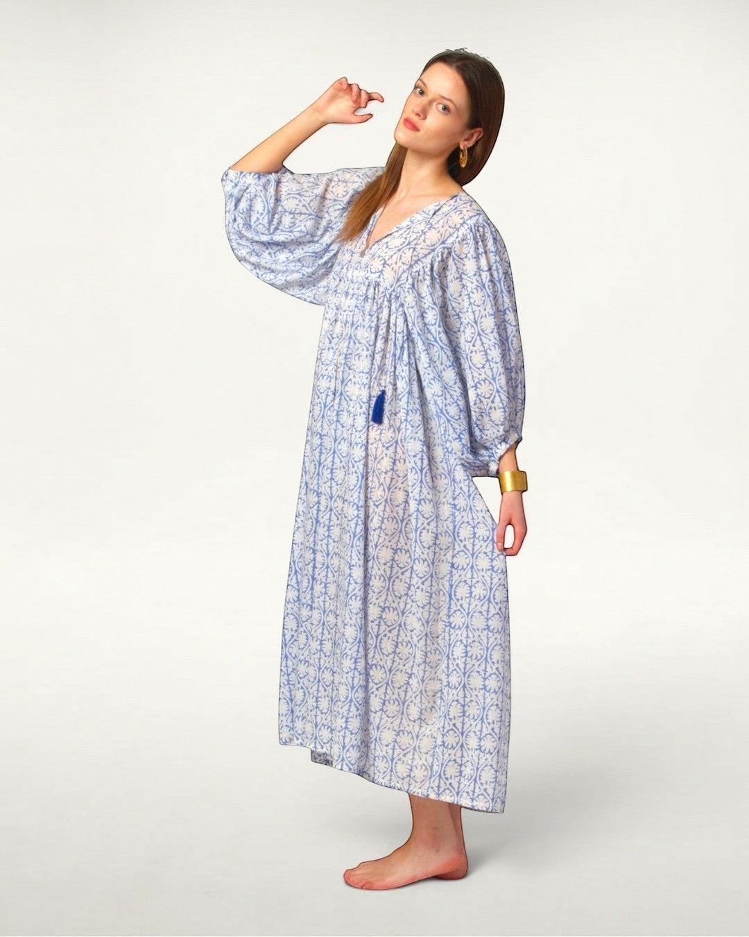 MAXI DRESS HANNAH Greek Blue