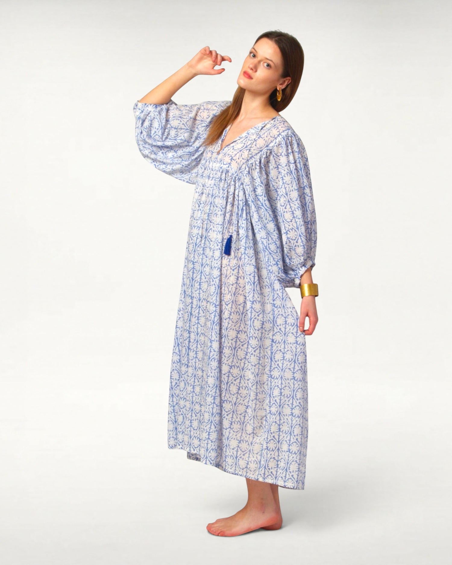 MIDI KLEID AVA Greek Blue