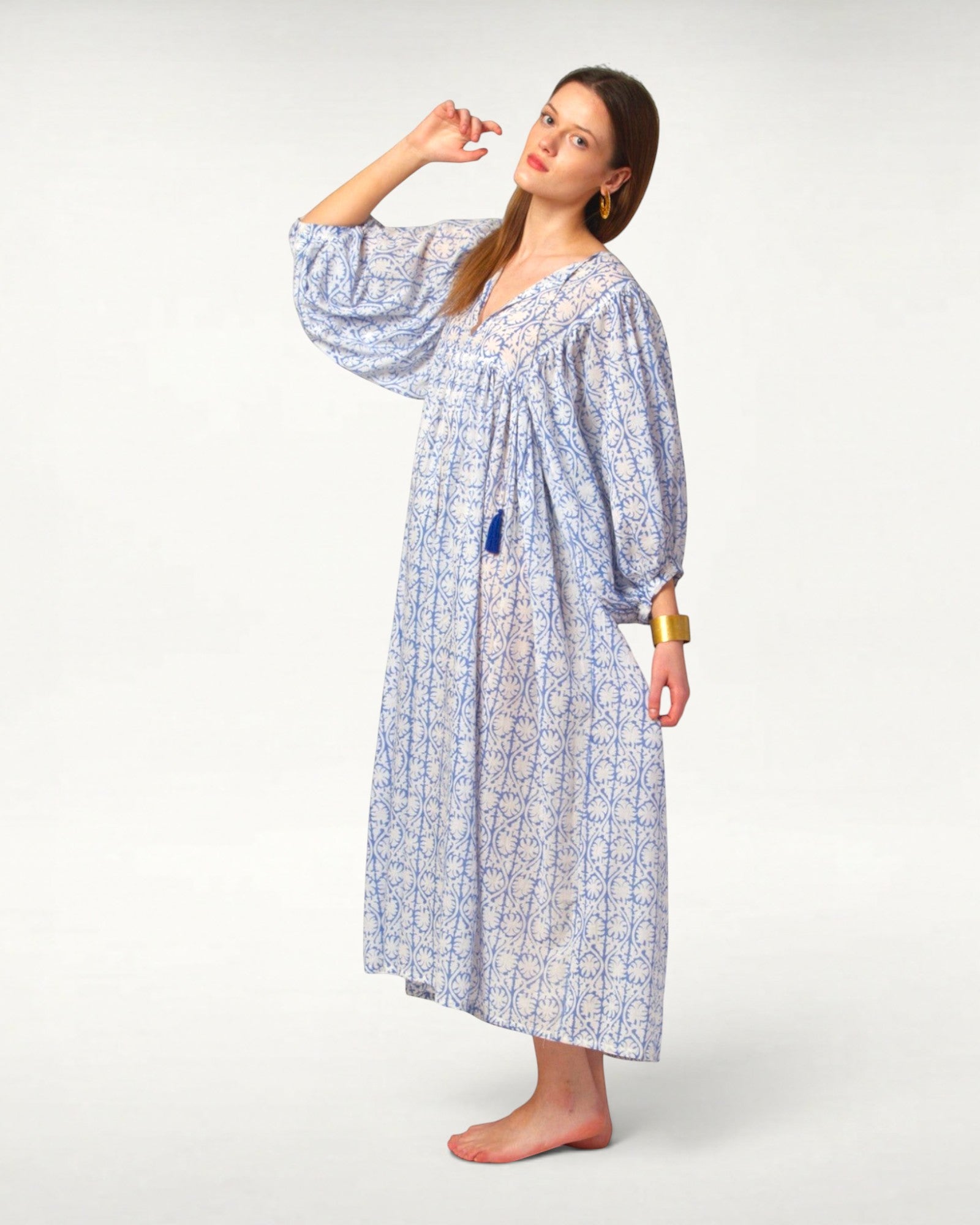MIDI KLEID AVA Greek Blue