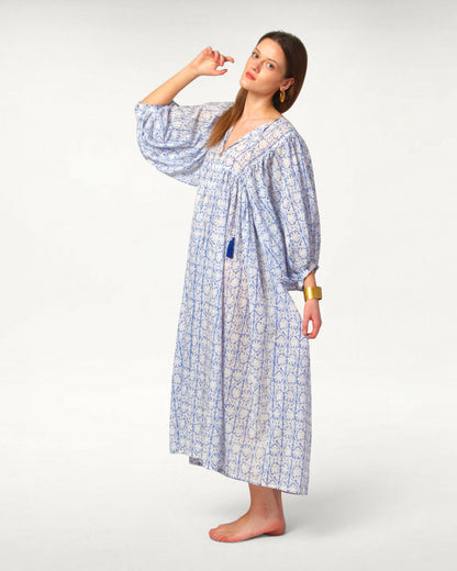 MIDI KLEID AVA Greek Blue