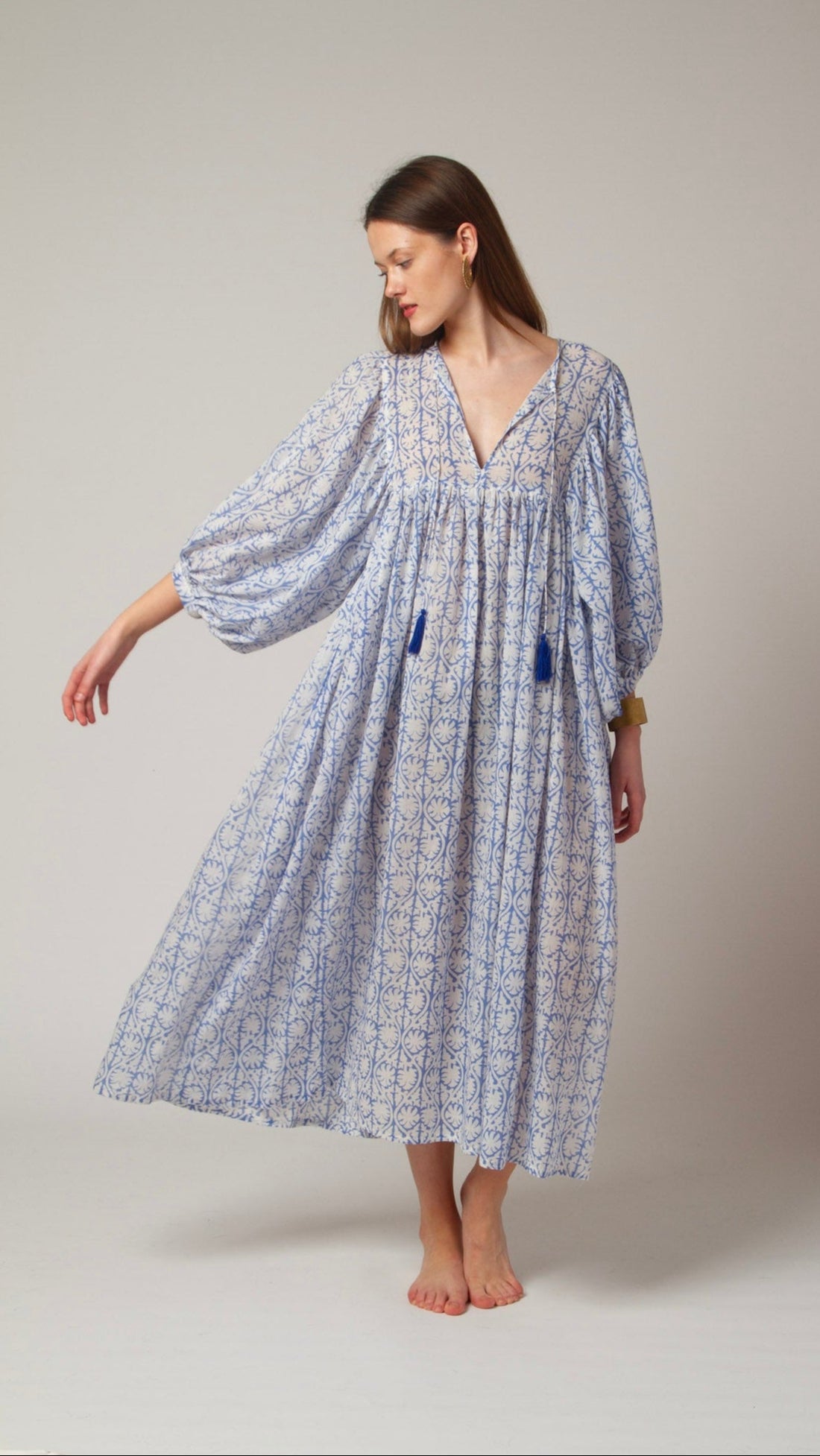 MIDI DRESS AVA Greek Blue