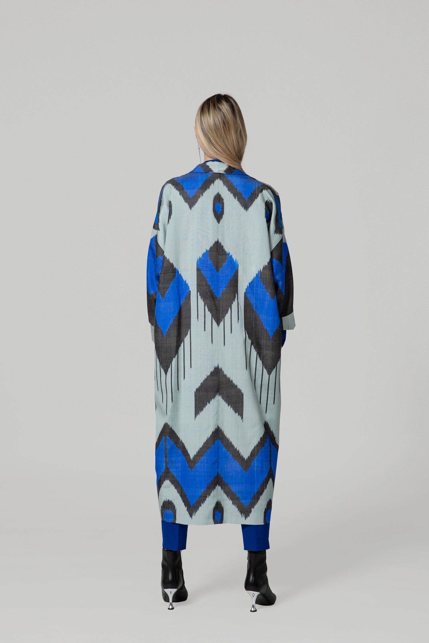 IKAT OVERSIZE COAT Arrow Electric Blue