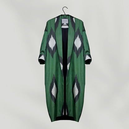 IKAT OVERSIZE COAT Diamond Green