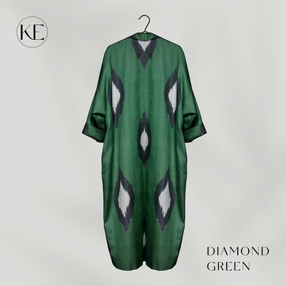 IKAT OVERSIZE COAT Diamond Green