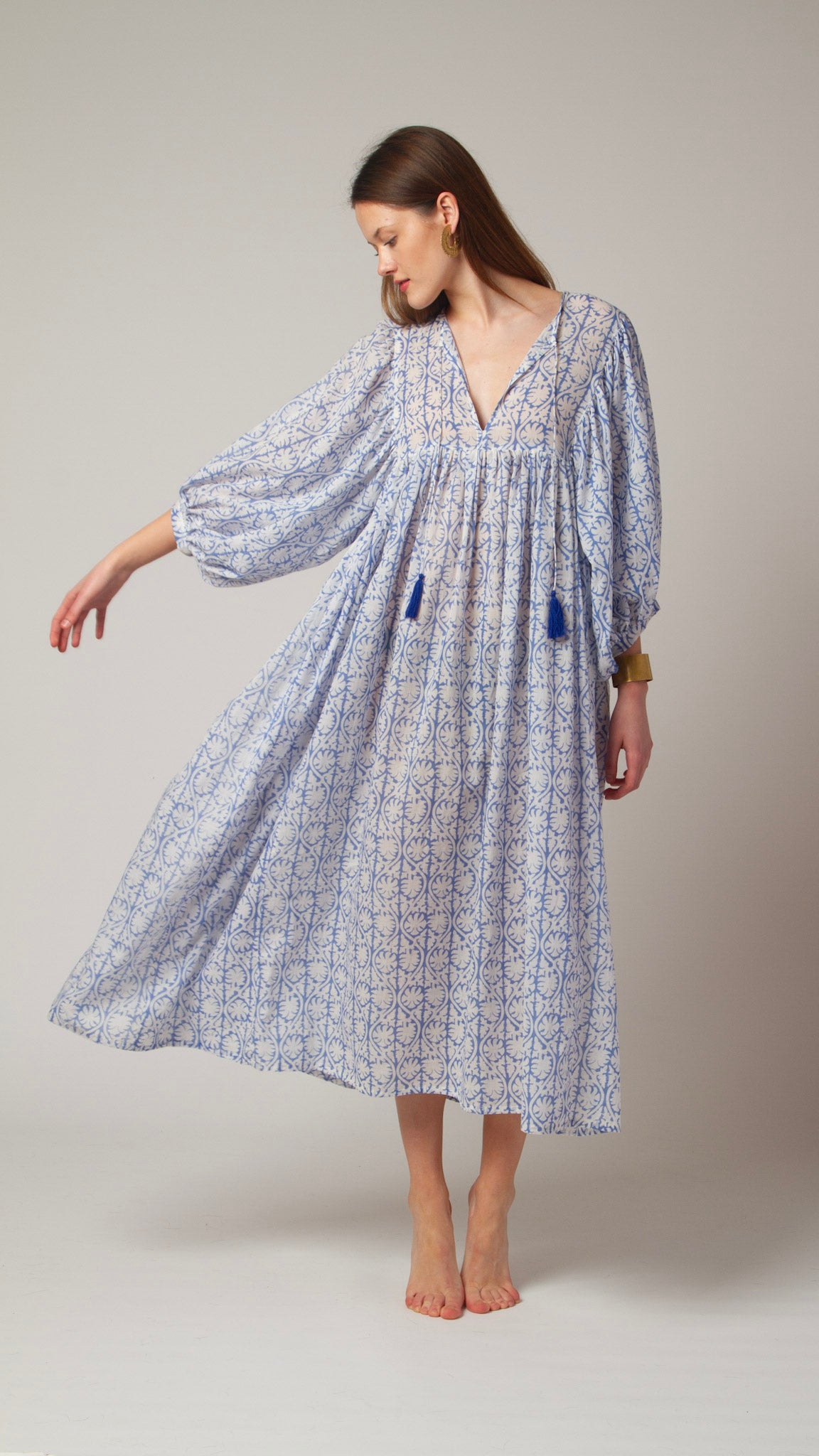MAXI DRESS HANNAH Greek Blue