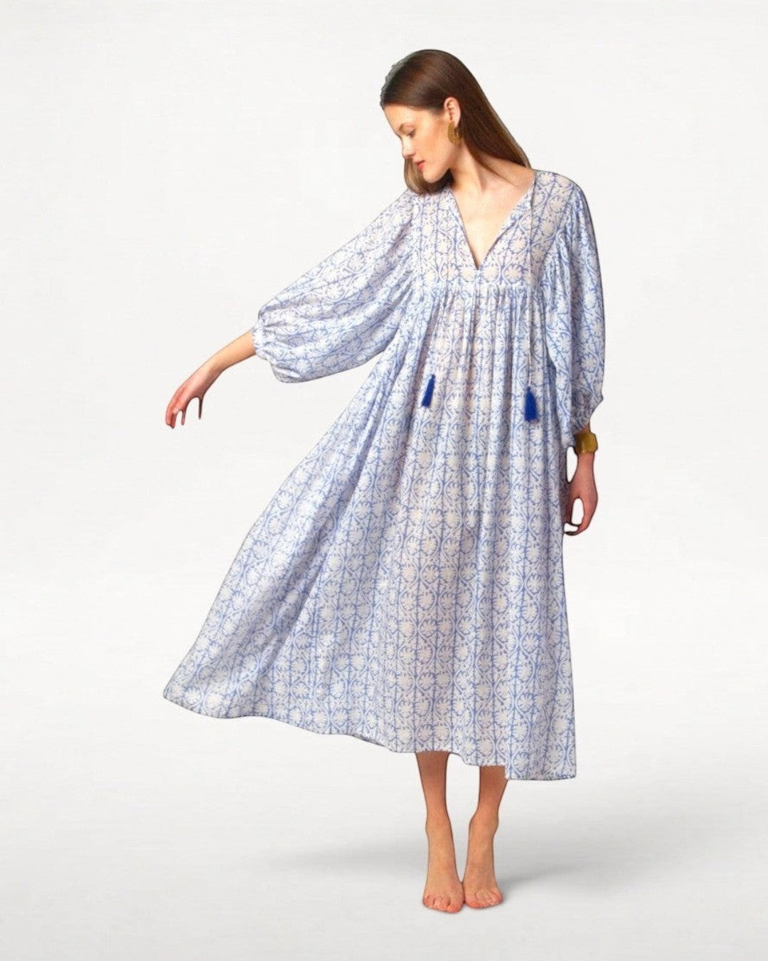 MAXI DRESS HANNAH Greek Blue