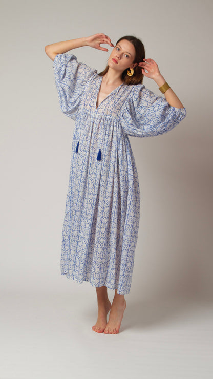 MAXI DRESS HANNAH Greek Blue