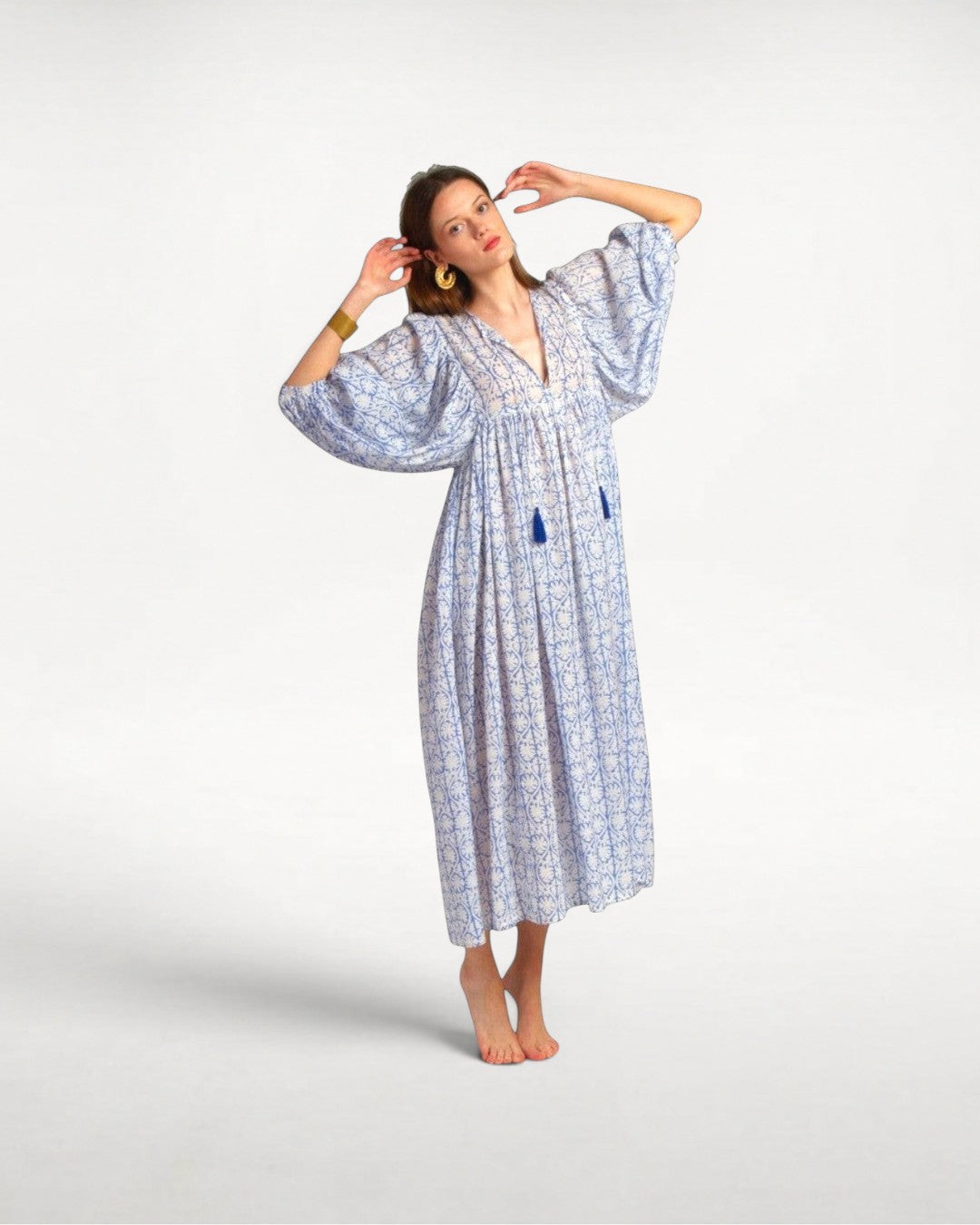 MAXI DRESS HANNAH Greek Blue