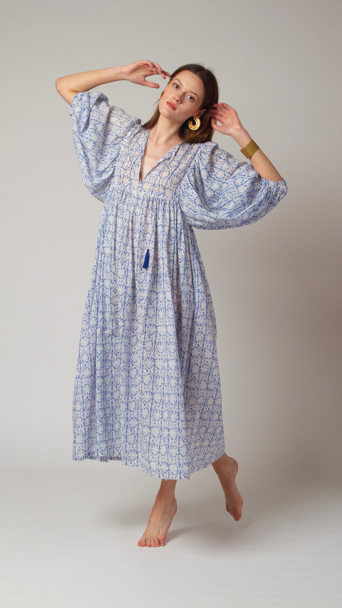 MAXI DRESS HANNAH Greek Blue