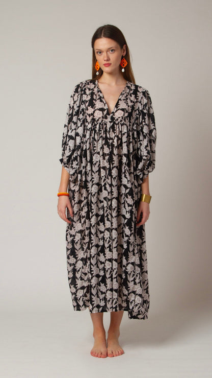 MAXI DRESS HANNAH Black Flower