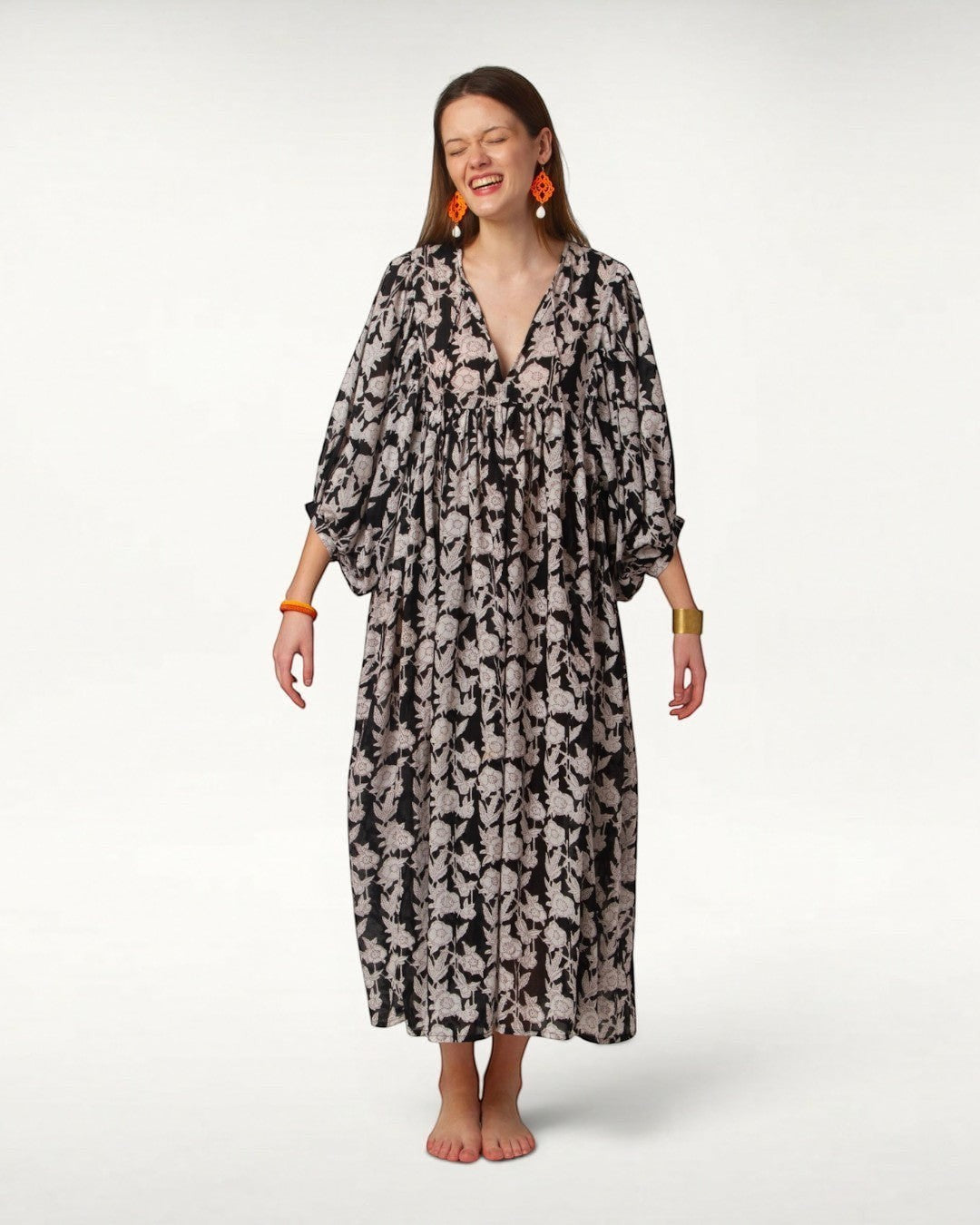 MAXI DRESS HANNAH Black Flower