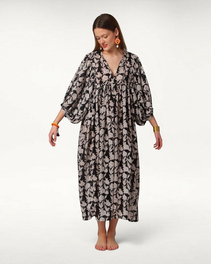 MAXI DRESS HANNAH Black Flower