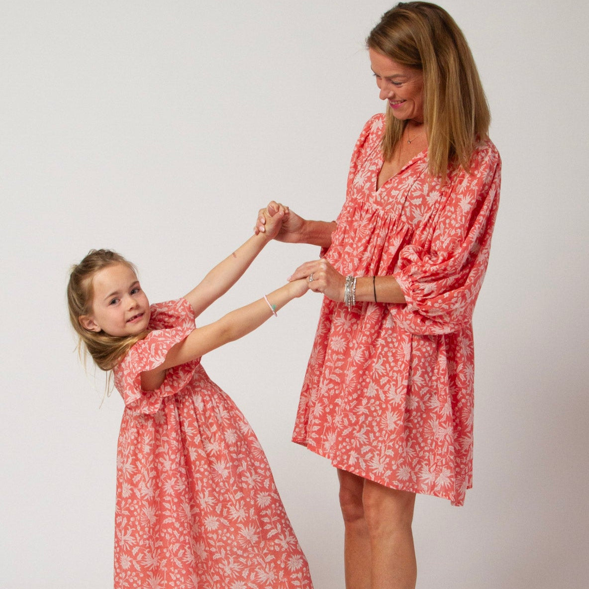 MINI&amp;ME DRESS BILLIE Coral Pink
