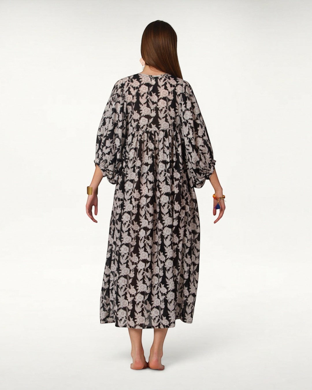 MAXI DRESS HANNAH Black Flower