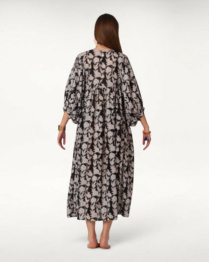 MAXI DRESS HANNAH Black Flower