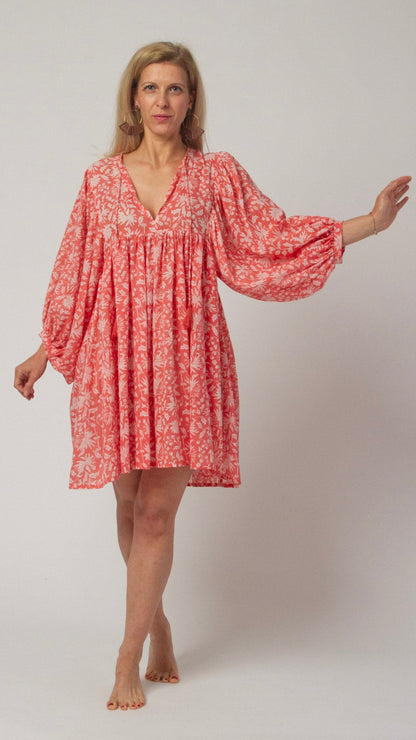 MINI DRESS LALA Coral Pink