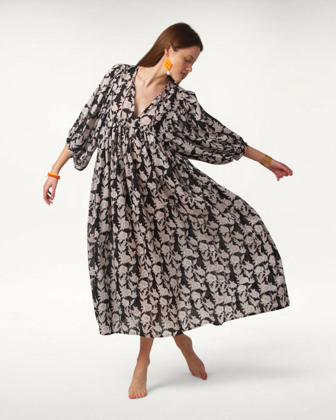 MAXI DRESS HANNAH Black Flower