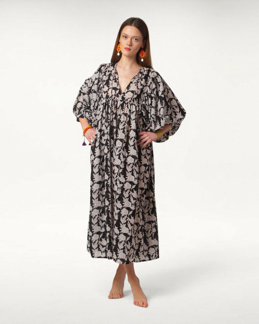 MAXI DRESS HANNAH Black Flower