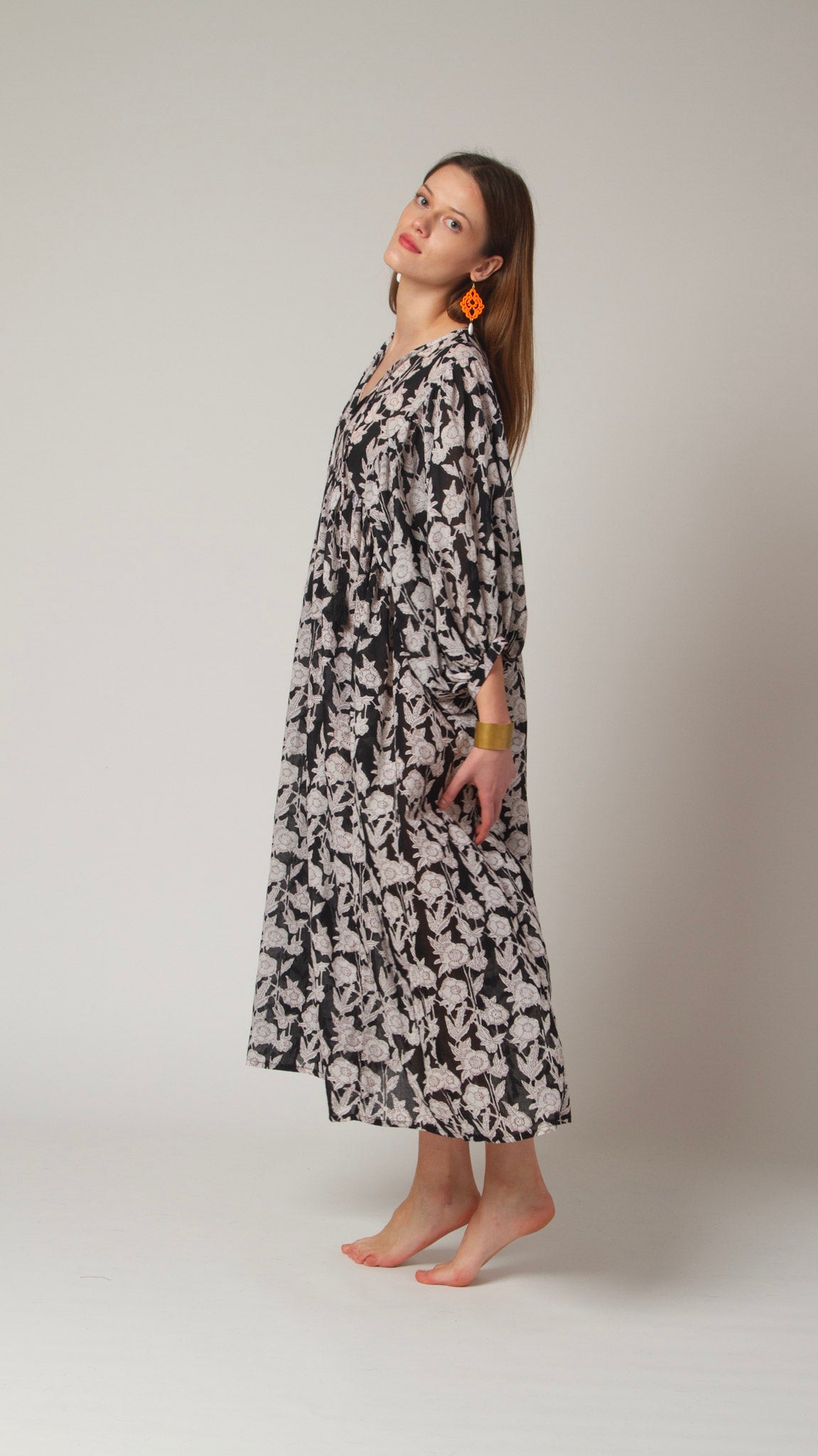 MAXI DRESS HANNAH Black Flower