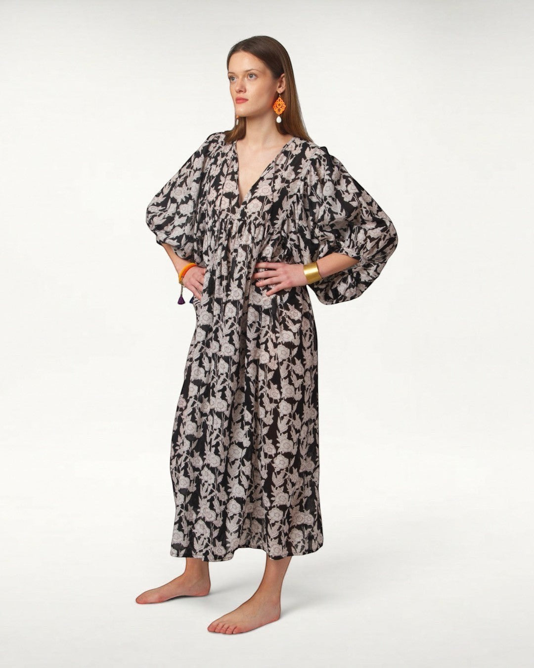 MAXI DRESS HANNAH Black Flower