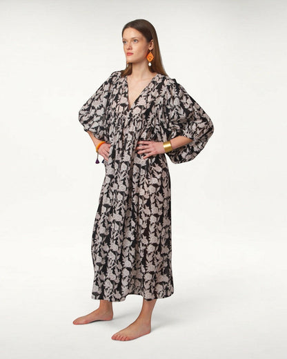 MAXI DRESS HANNAH Black Flower