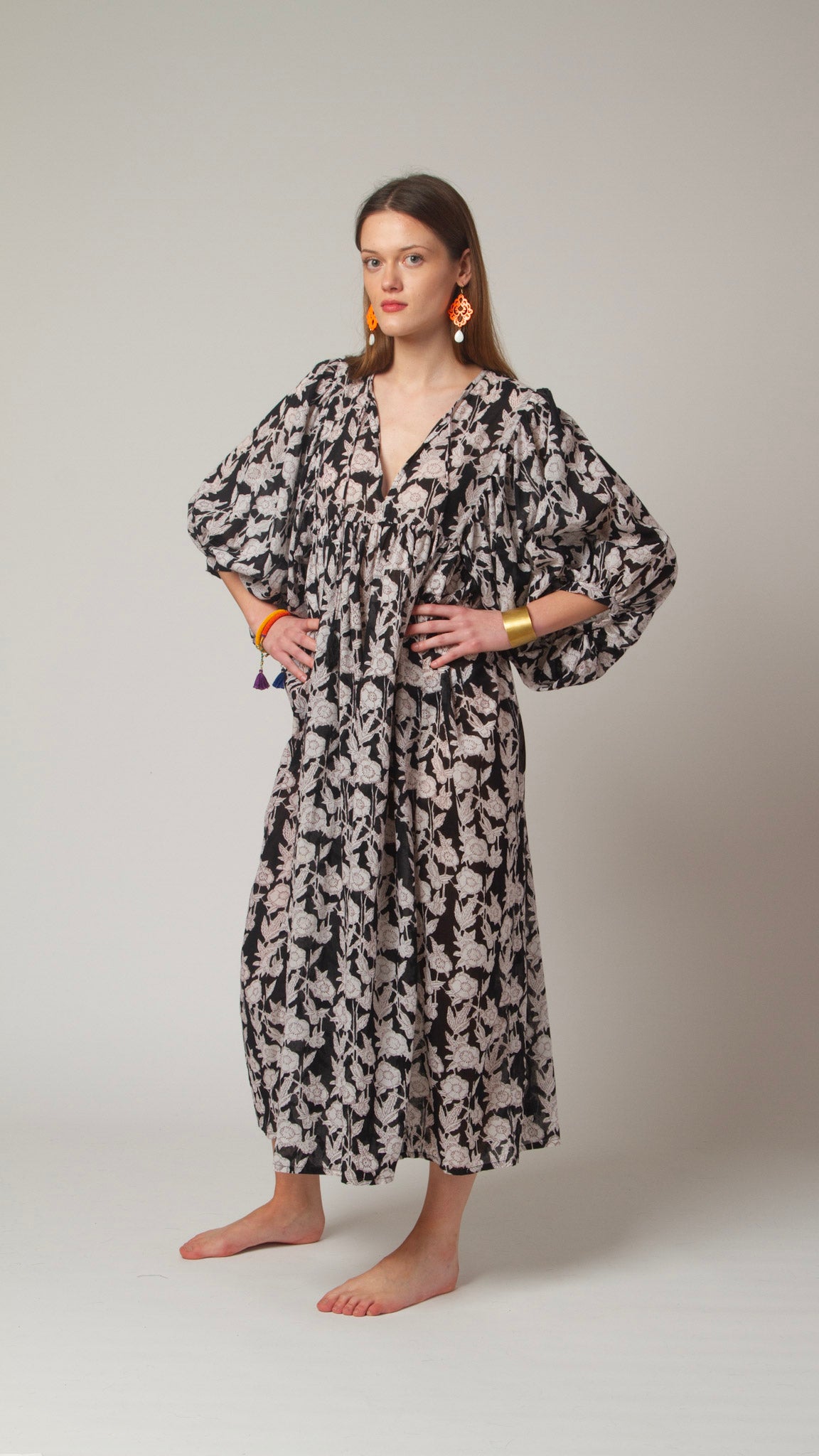 MAXI DRESS HANNAH Black Flower