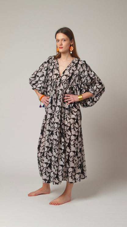 MAXI DRESS HANNAH Black Flower
