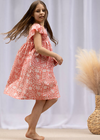 MINI&amp;ME DRESS BILLIE Coral Pink