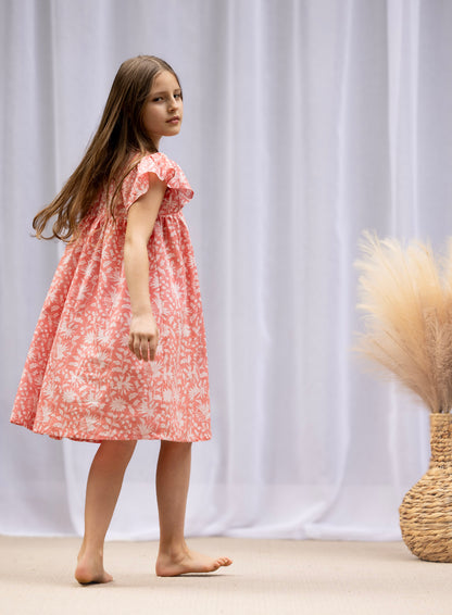 MINI&amp;ME DRESS BILLIE Coral Pink