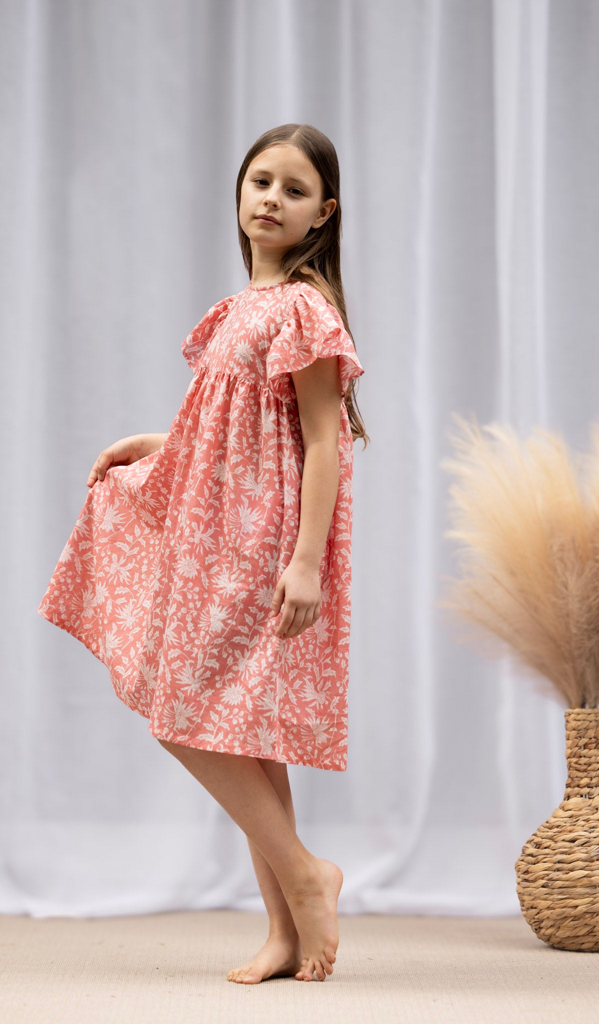 MINI&amp;ME DRESS BILLIE Coral Pink