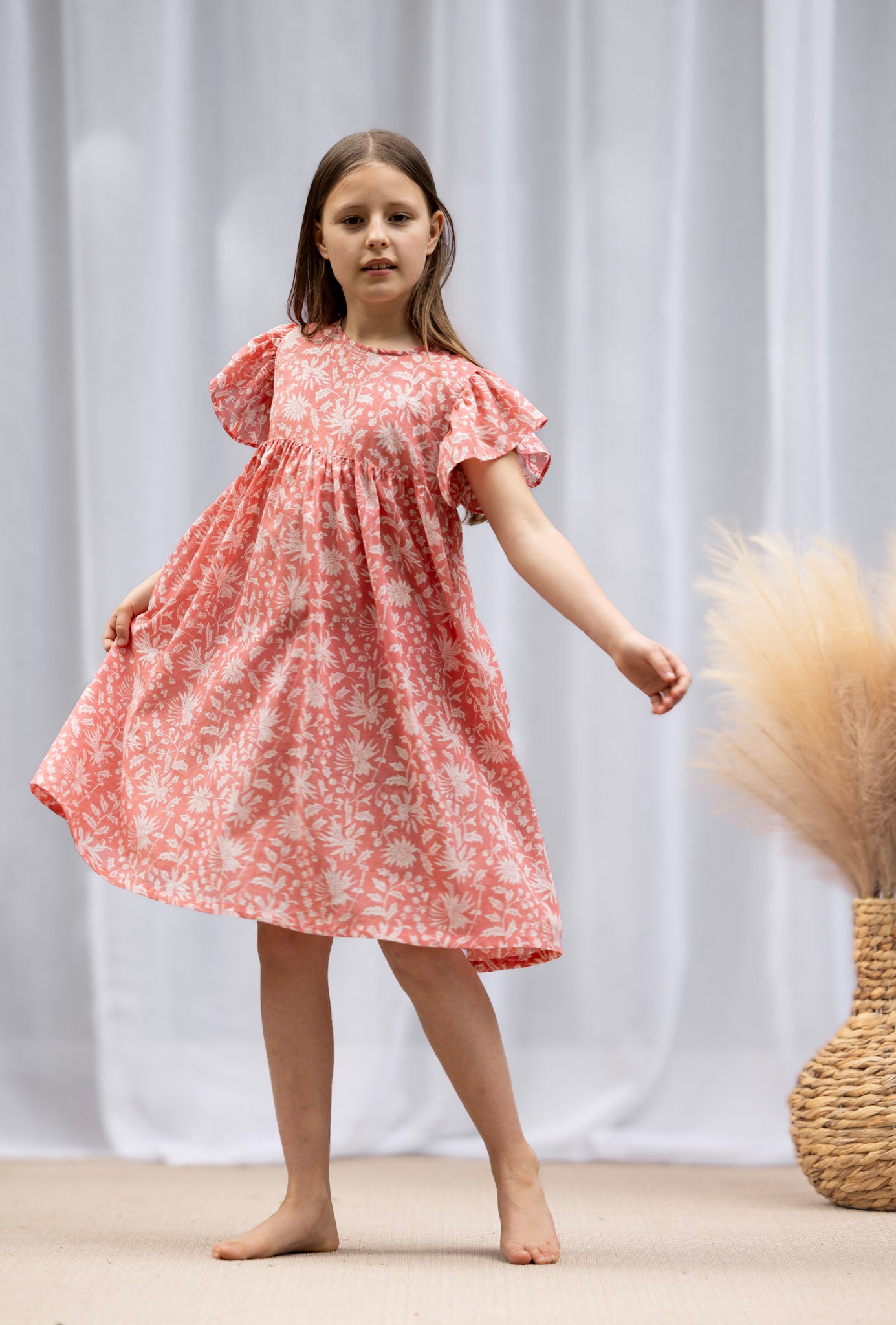 MINI&amp;ME DRESS BILLIE Coral Pink