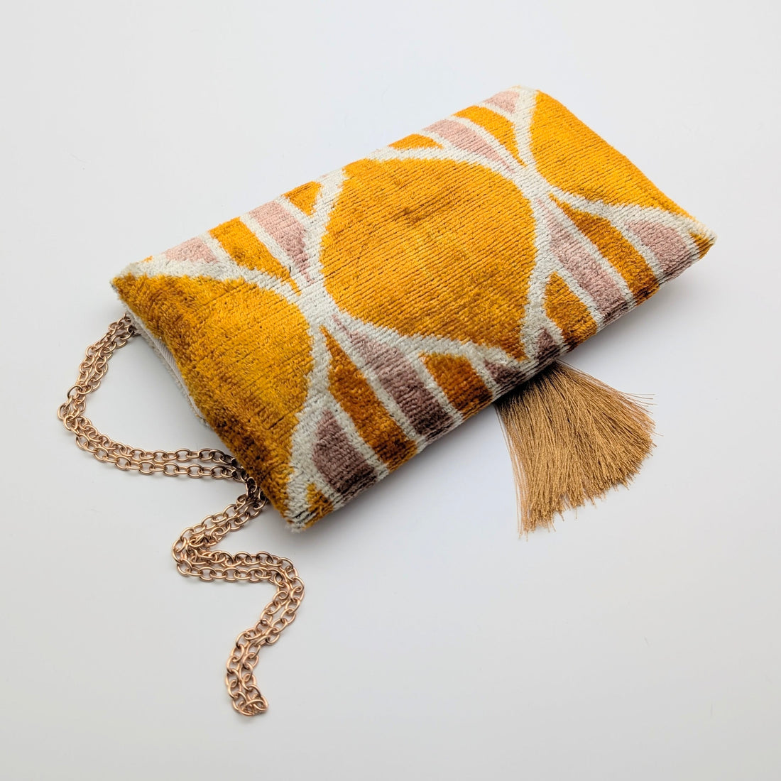 IKAT_VELVET_CLUTCH_ALIYA_Yellow_Sand
