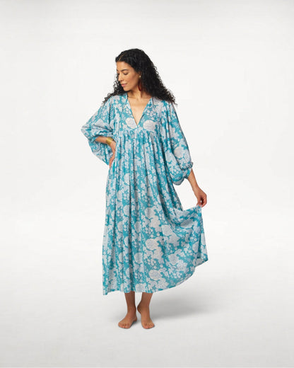 MAXI DRESS HANNAH Ocean Turquoise