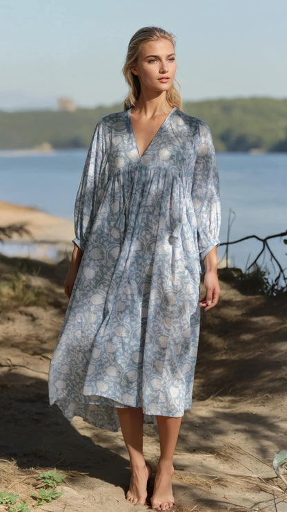 MIDI DRESS AVA Baby Blue