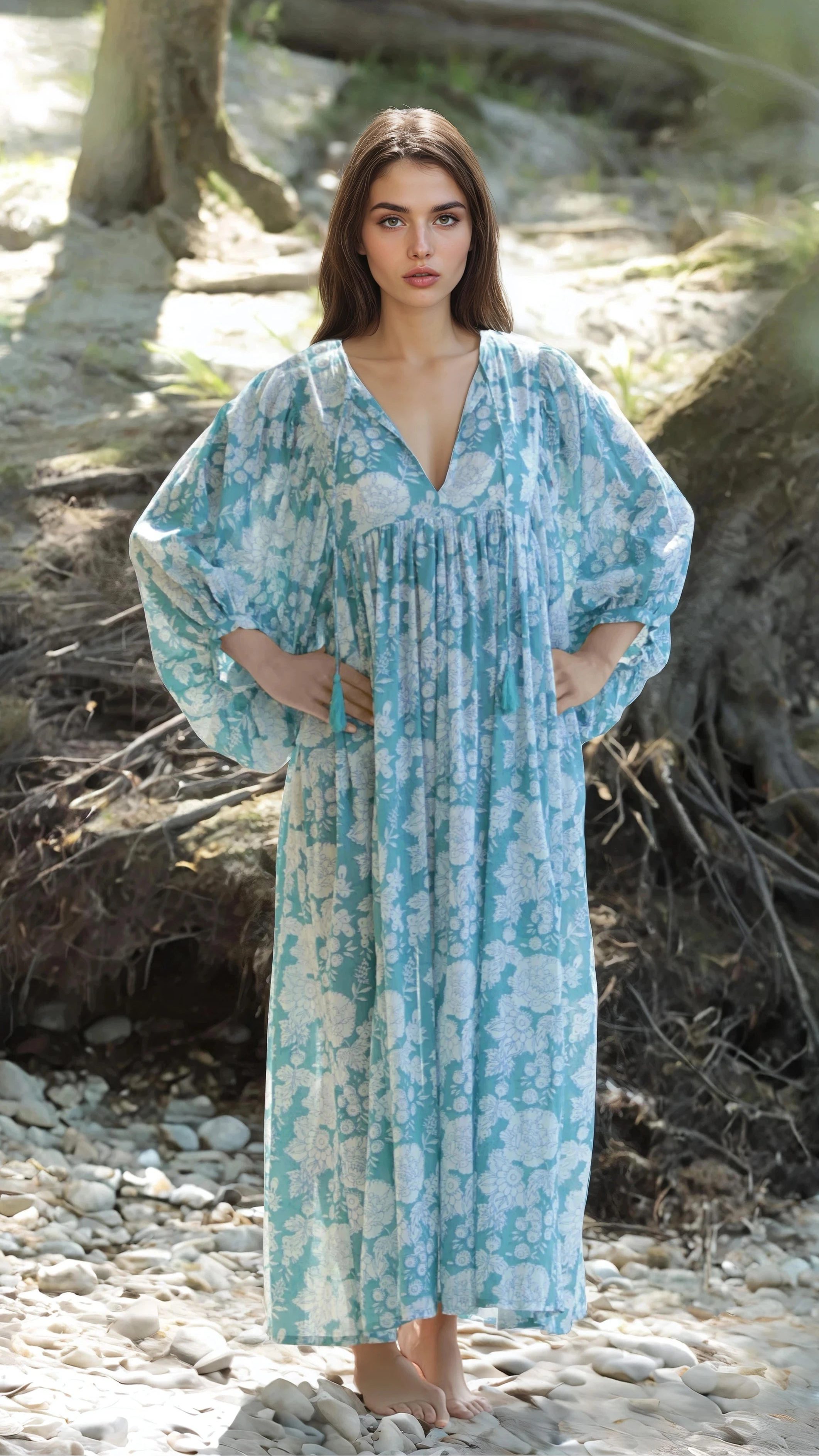 MAXI DRESS HANNAH Ocean Turquoise