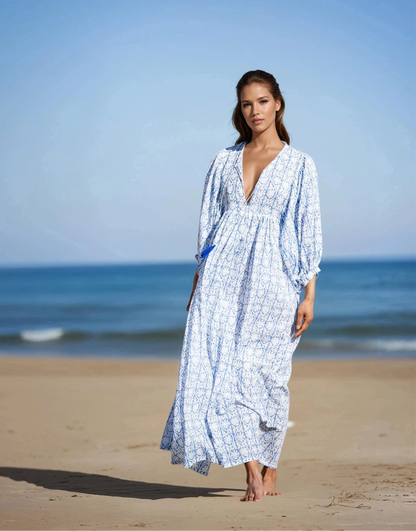 MAXI DRESS HANNAH Greek Blue