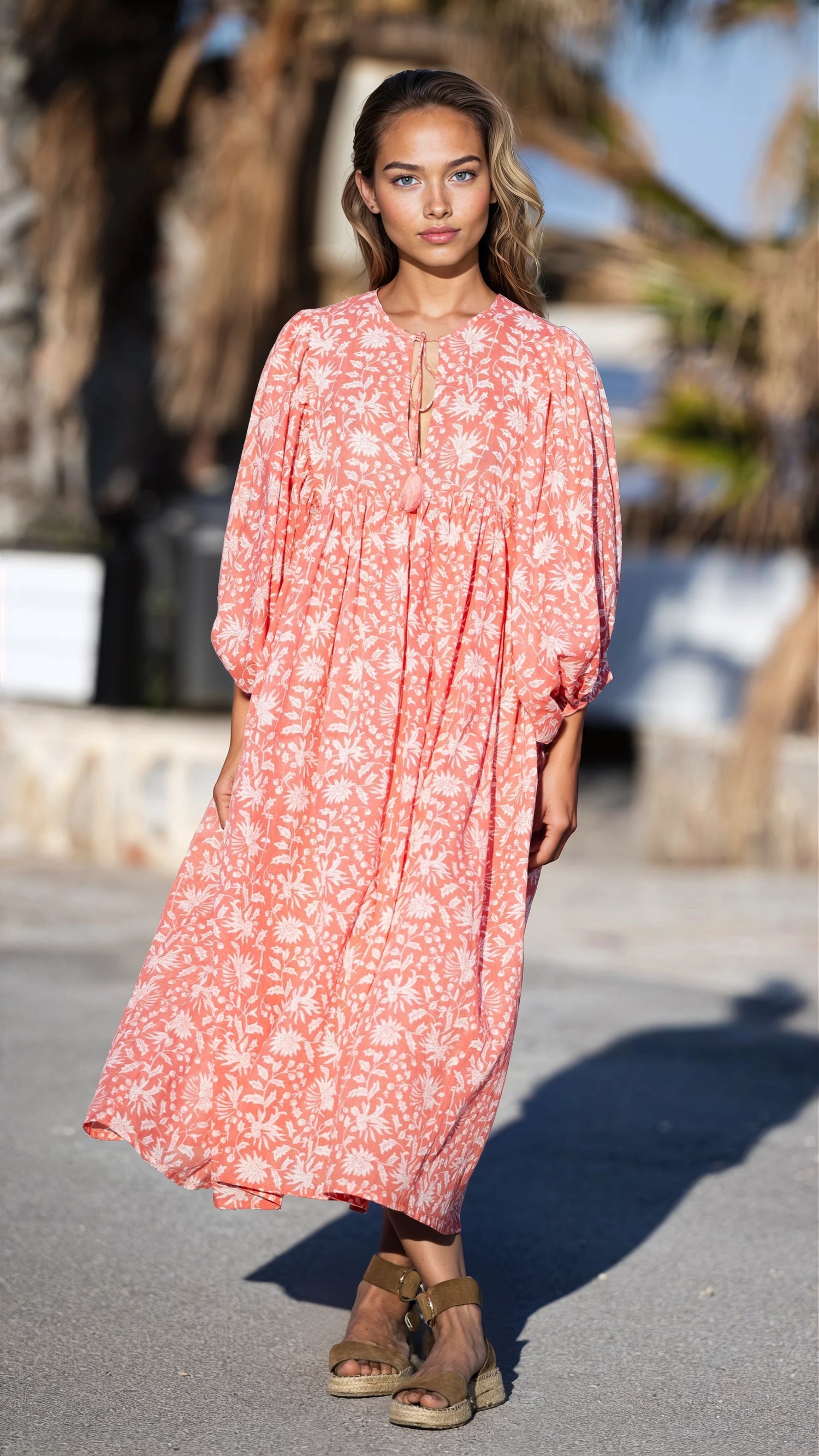MIDI DRESS AVA Coral Pink