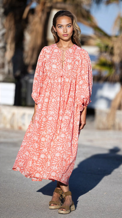 MIDI DRESS AVA Coral Pink
