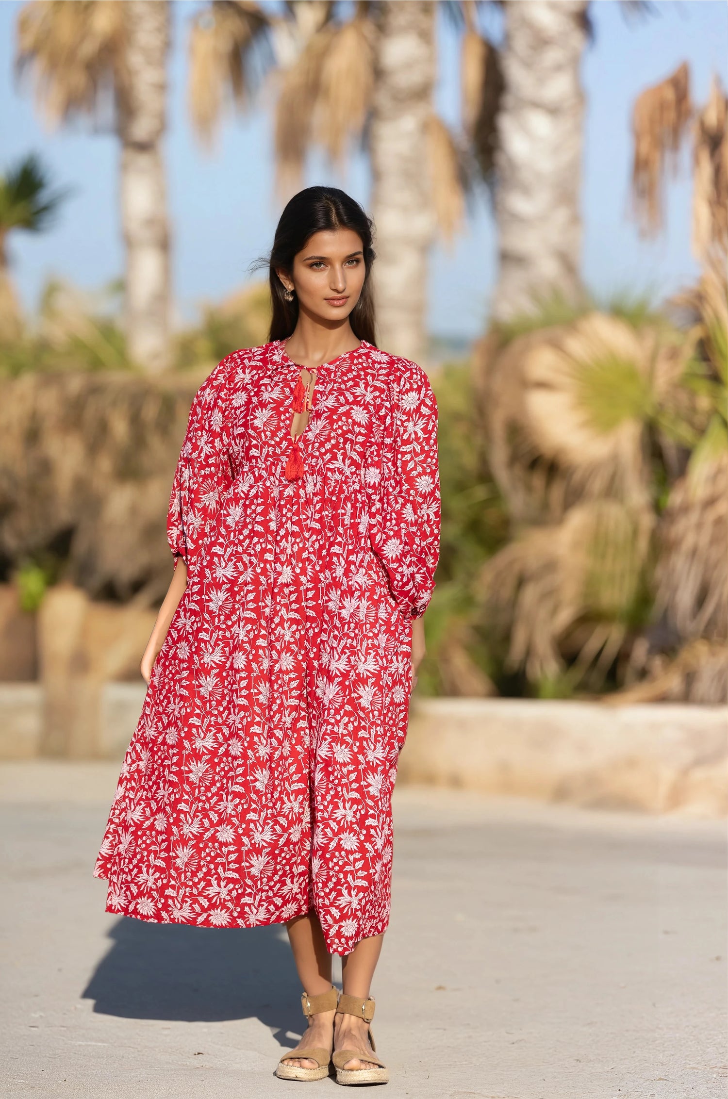 MIDI DRESS AVA Pomegranate
