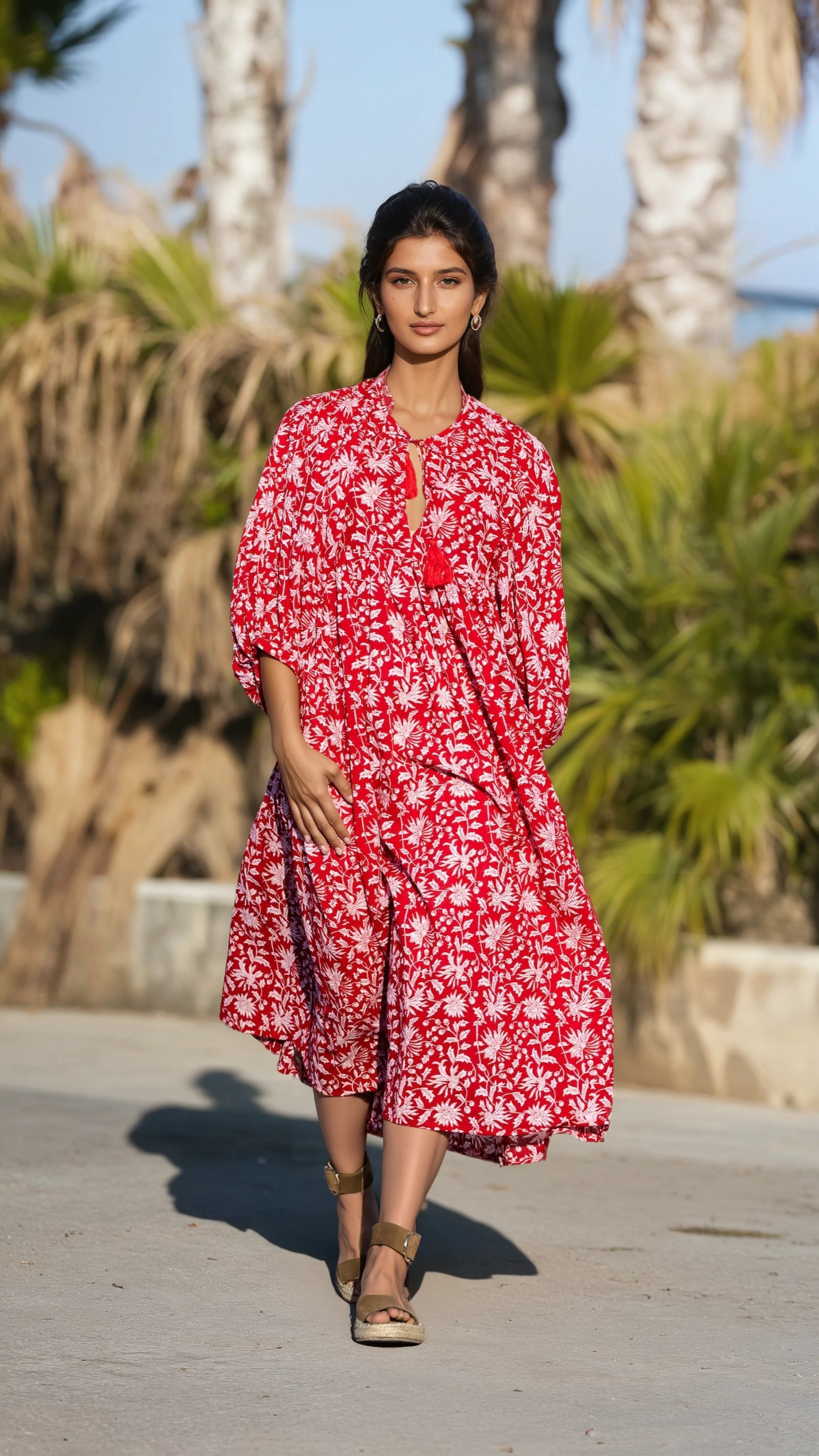 MIDI DRESS AVA Pomegranate