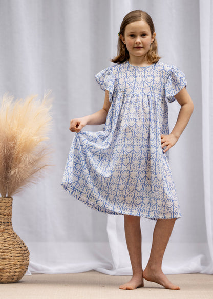MINI&amp;ME DRESS BILLIE Blue Greek