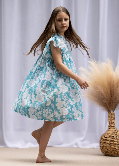 MINI&amp;ME DRESS BILLIE Ocean Turquoise