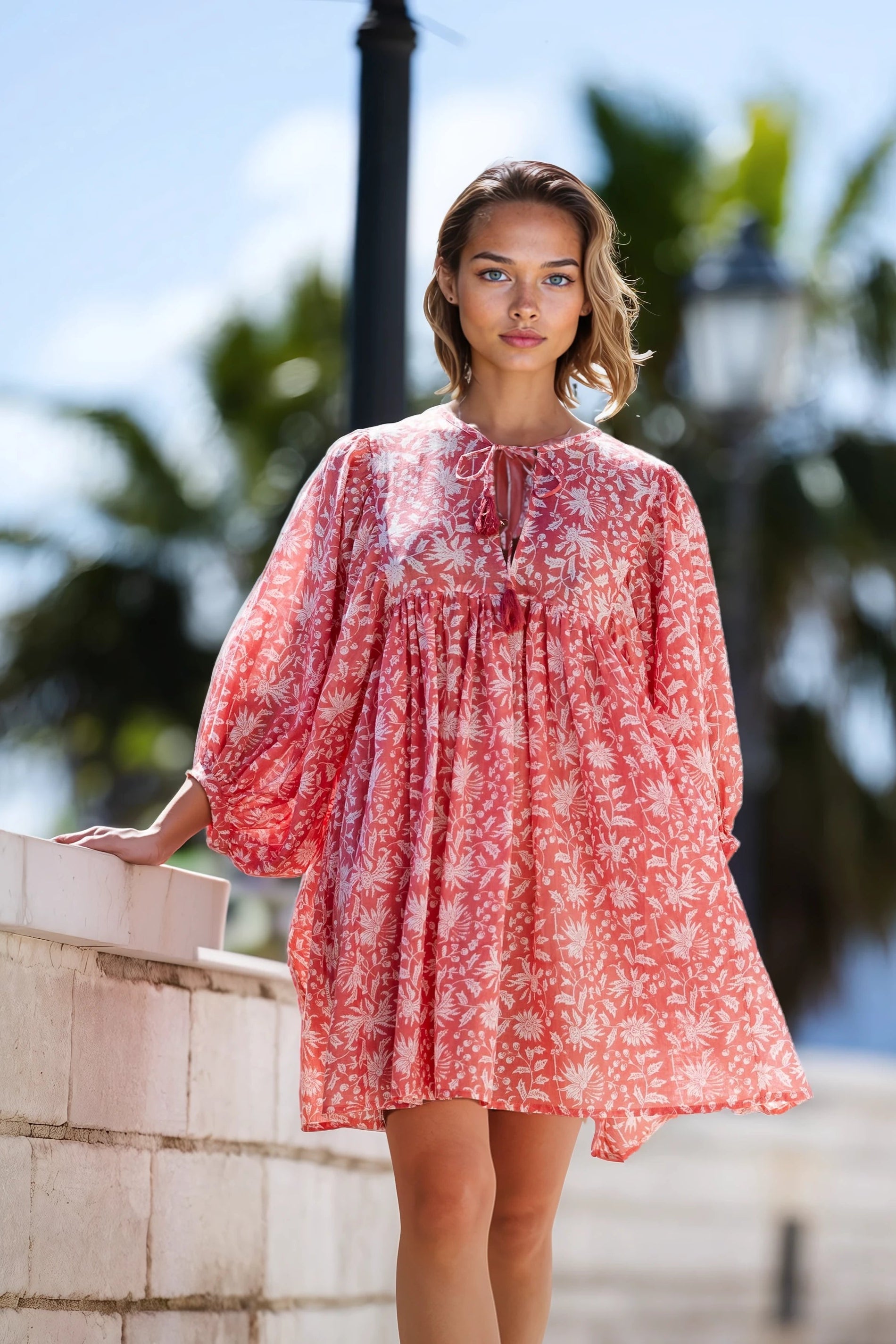 MINI DRESS LALA Coral Pink