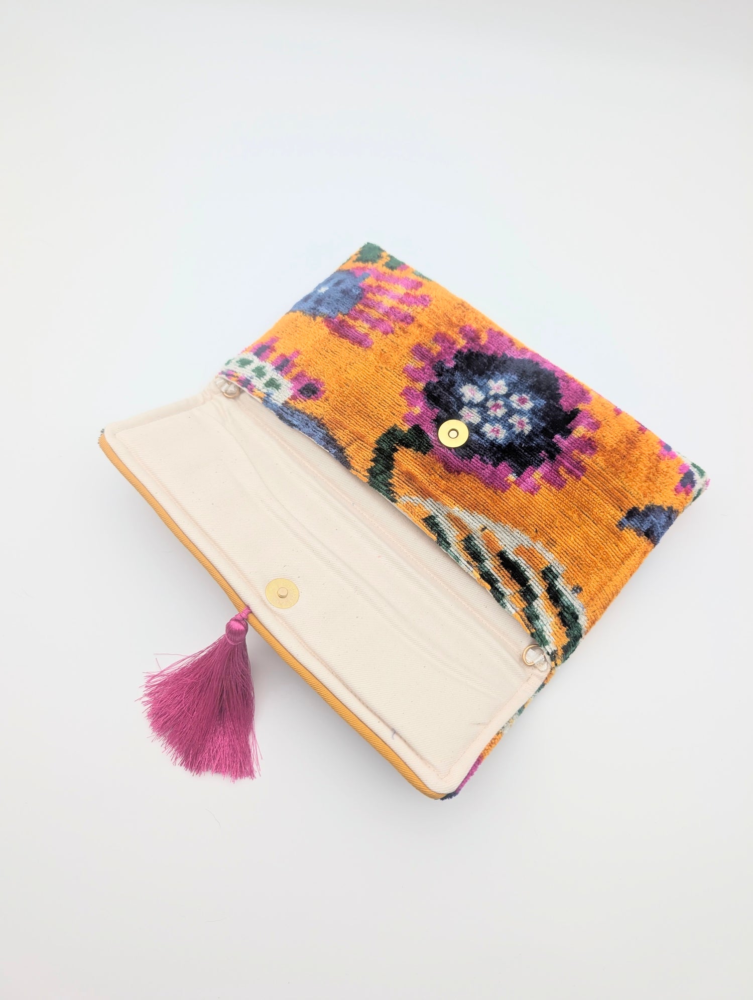 IKAT VELVET CLUTCH TAMINA Yellow Blue