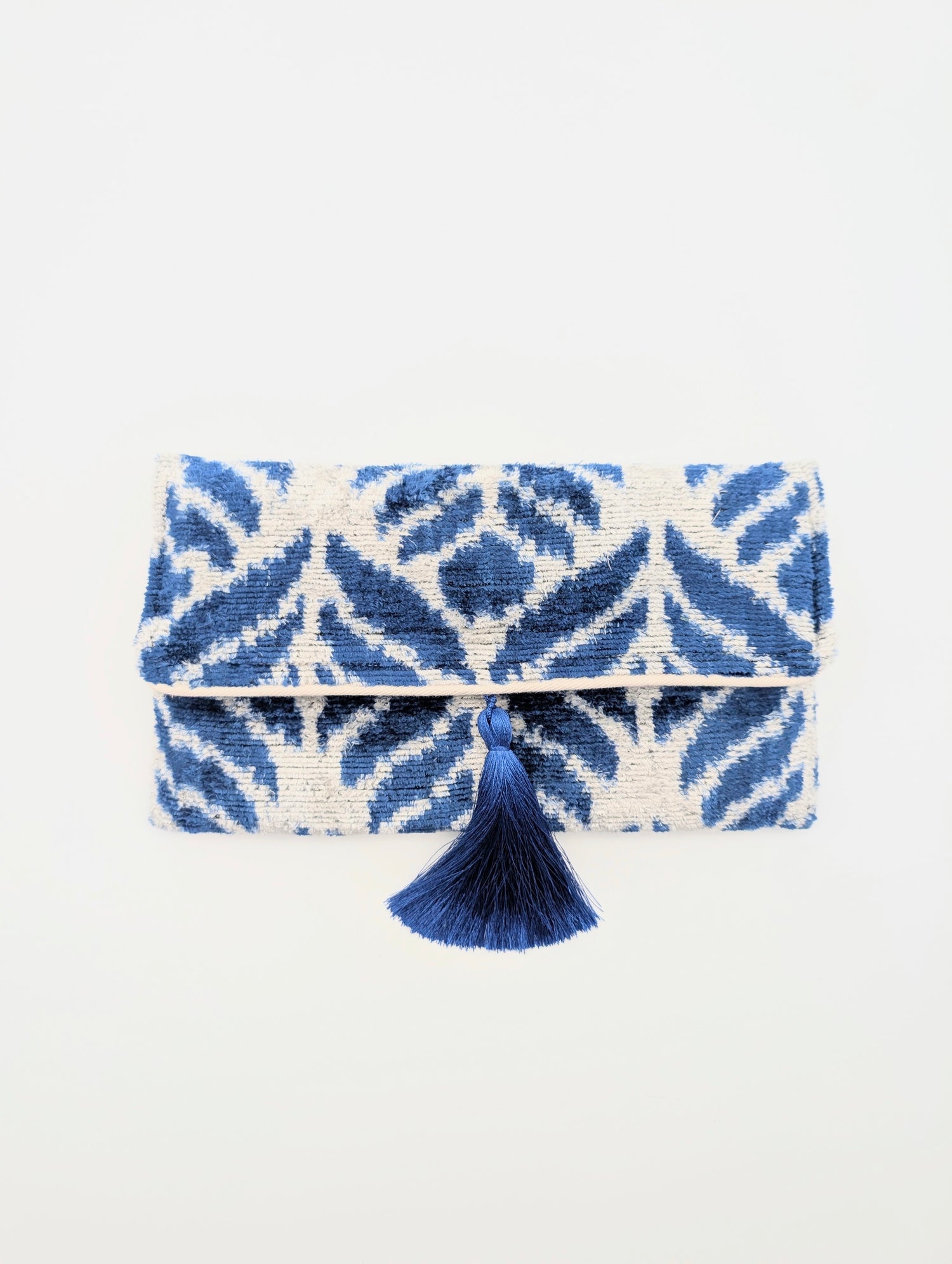 IKAT VELVET CLUTCH ELLA Royal Blue