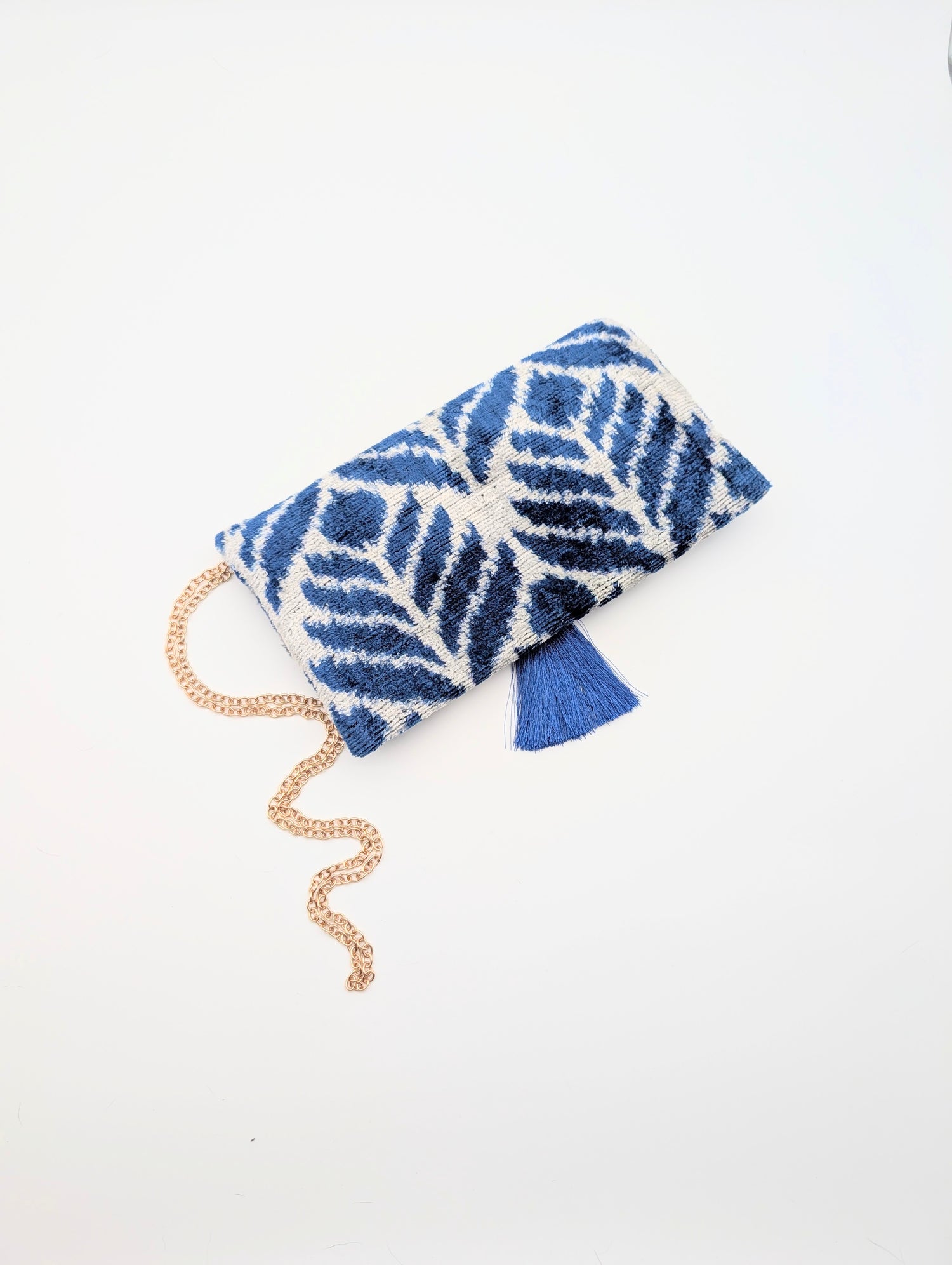 IKAT VELVET CLUTCH ELLA Royal Blue